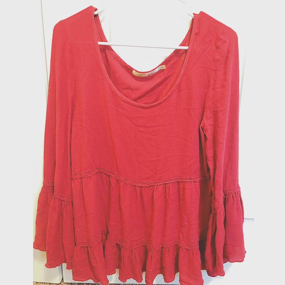 Spring Flowy Red Top
